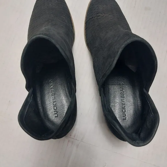 Lucky Brand Women's Black Leather Baley Ankle Boots Size 10M