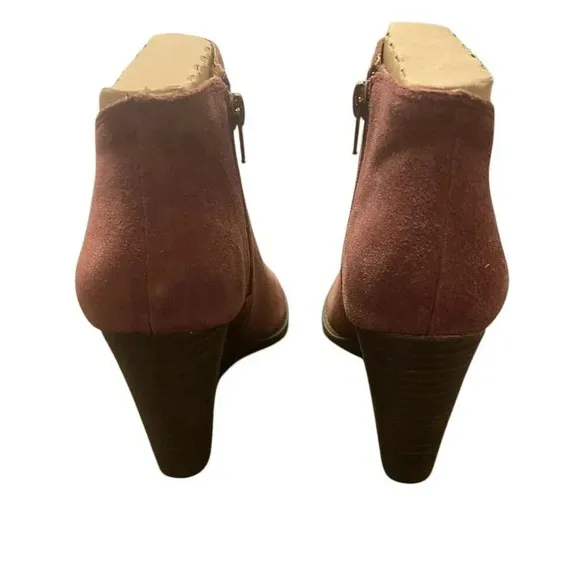 Lucky Brand Women's Yimme Wedge Bootie Ankle Boot Women's Size 8.5 Burgundy NEW!
