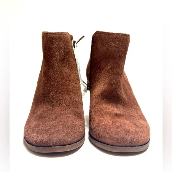 Lucky Brand Zorla Leather Wedged Zip Ankle Booties size 8/39 NWT