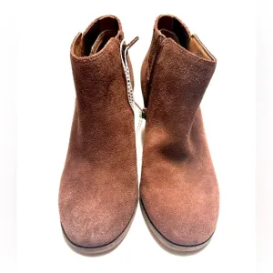 Lucky Brand Zorla Leather Wedged Zip Ankle Booties size 8/39 NWT