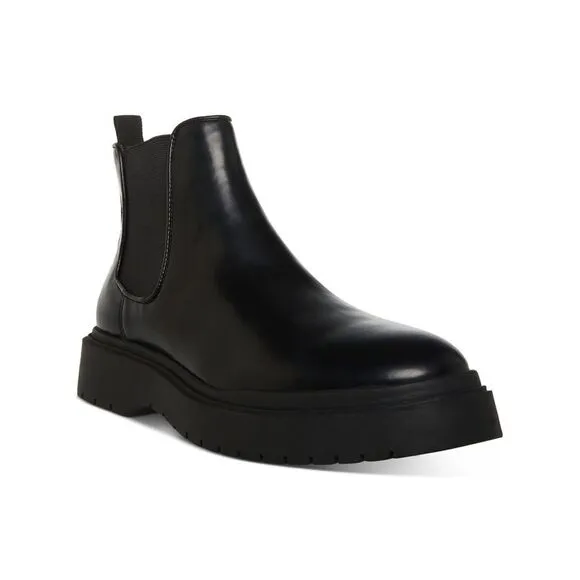 MADDEN Mens Black Goring Comfort Aillem Round Toe Wedge Boots 11.5