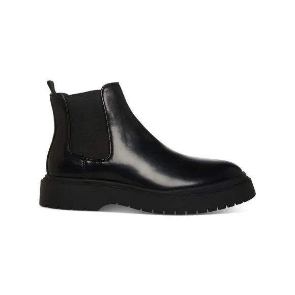 MADDEN Mens Black Goring Comfort Aillem Round Toe Wedge Boots 11.5