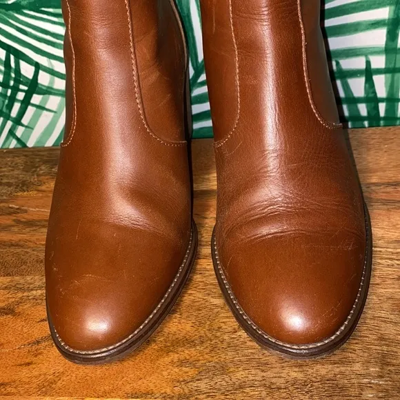 Madewell Ames Brown Leather Zip Ankle Boots Women’s 7