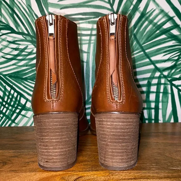 Madewell Ames Brown Leather Zip Ankle Boots Women’s 7