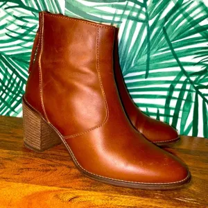 Madewell Ames Brown Leather Zip Ankle Boots Women’s 7