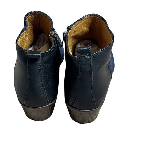 MADEWELL  BLUE AND BLACK CHARLEY ANKLE  LEATHER BOOTS SIZE 9
