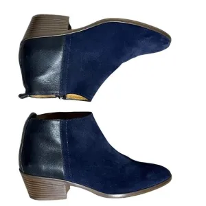 MADEWELL  BLUE AND BLACK CHARLEY ANKLE  LEATHER BOOTS SIZE 9