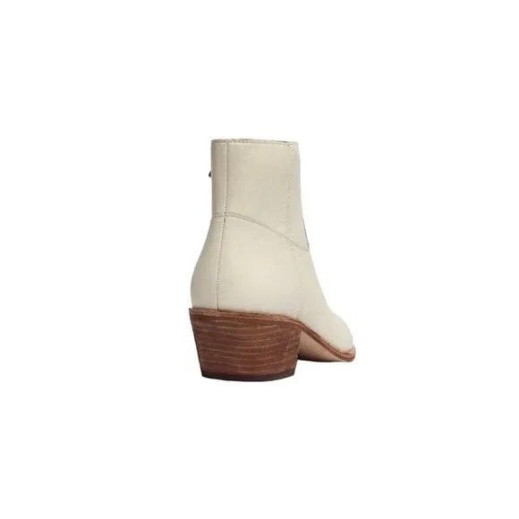 MADEWELL Charley Leather Boot Women Sz 9 Cream Cowgirl Cottage Romantic Western