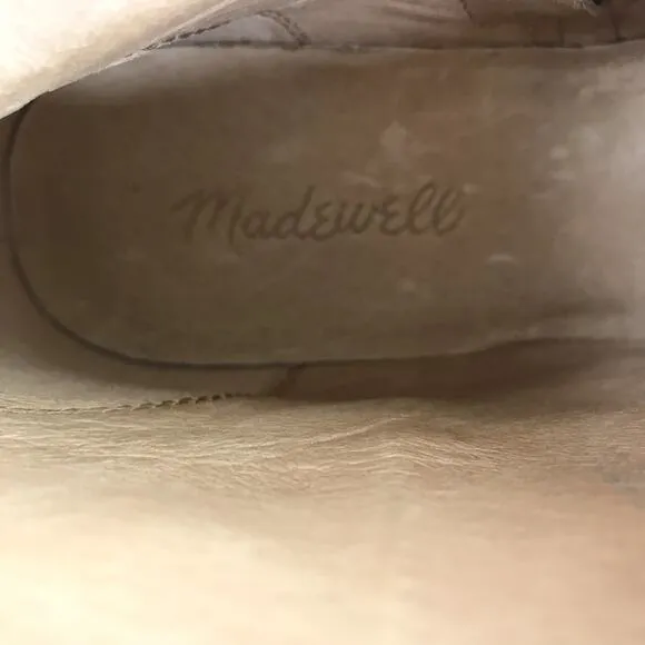 MADEWELL Charley Leather Boot Women Sz 9 Cream Cowgirl Cottage Romantic Western