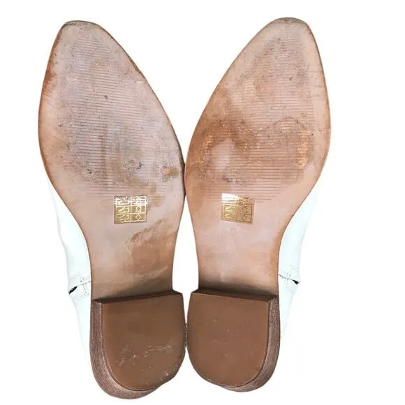 MADEWELL Charley Leather Boot Women Sz 9 Cream Cowgirl Cottage Romantic Western