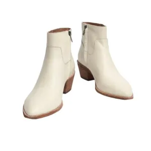 MADEWELL Charley Leather Boot Women Sz 9 Cream Cowgirl Cottage Romantic Western