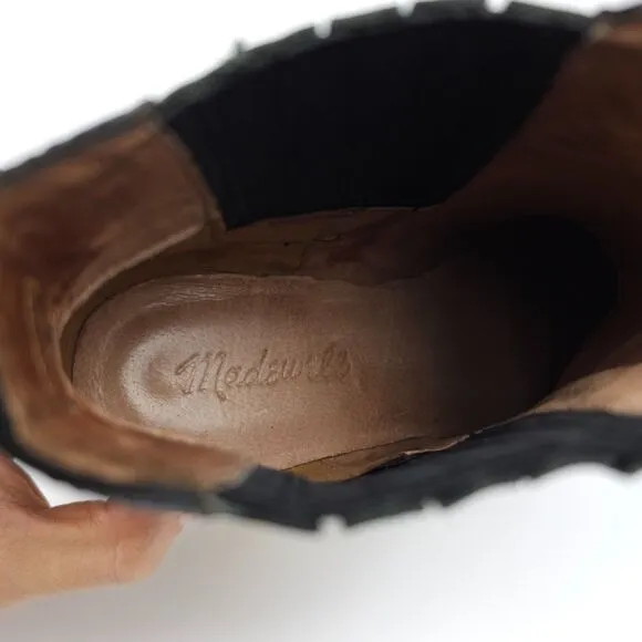 MADEWELL Marco Clog Wooden Platform Chelsea Boots Minimal Boho Black Leather 8