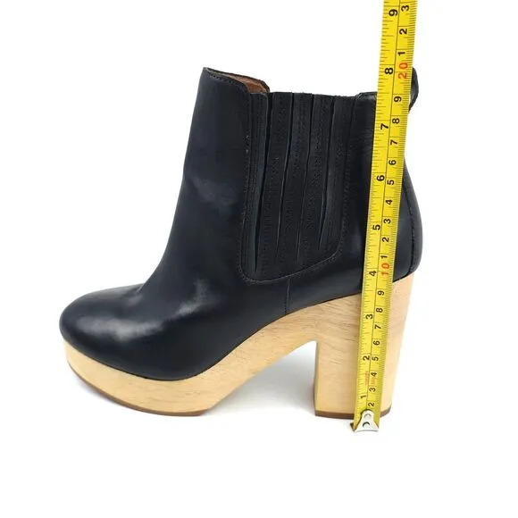 MADEWELL Marco Clog Wooden Platform Chelsea Boots Minimal Boho Black Leather 8