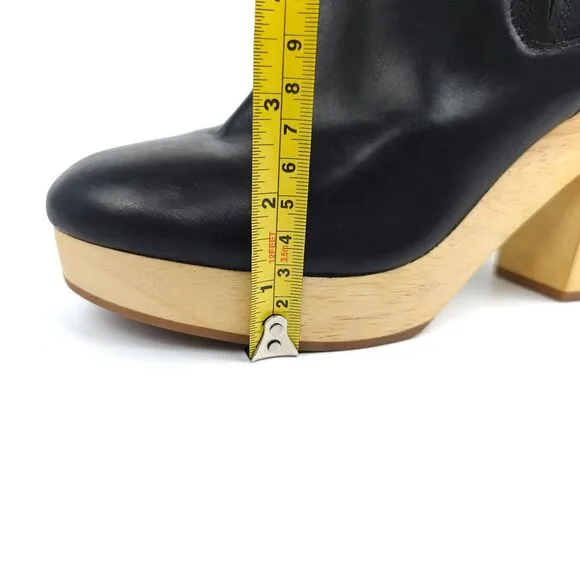 MADEWELL Marco Clog Wooden Platform Chelsea Boots Minimal Boho Black Leather 8