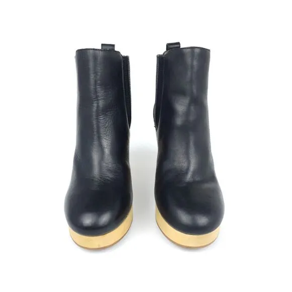 MADEWELL Marco Clog Wooden Platform Chelsea Boots Minimal Boho Black Leather 8
