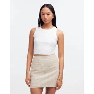 Madewell Plaid Mini Skirt Tan Beige Career Casual Lined Size 14