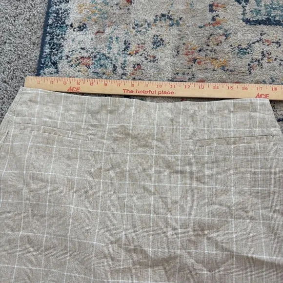 Madewell Plaid Mini Skirt Tan Beige Career Casual Lined Size 14