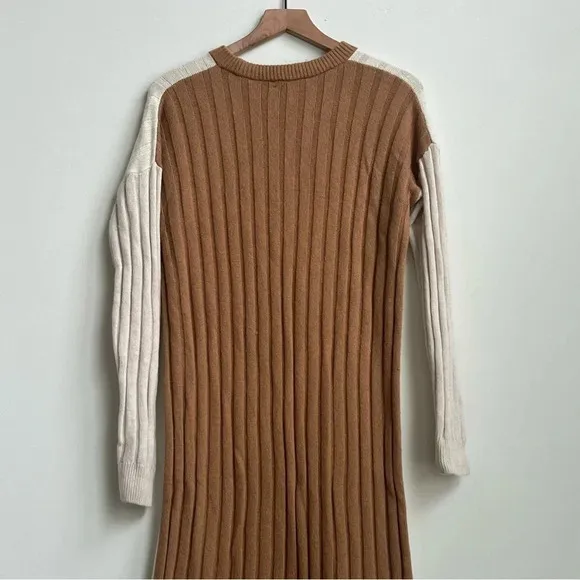 Madewell (Re)sourced Ribbed Midi Sweater Dress Small Alpaca Wool Color block S