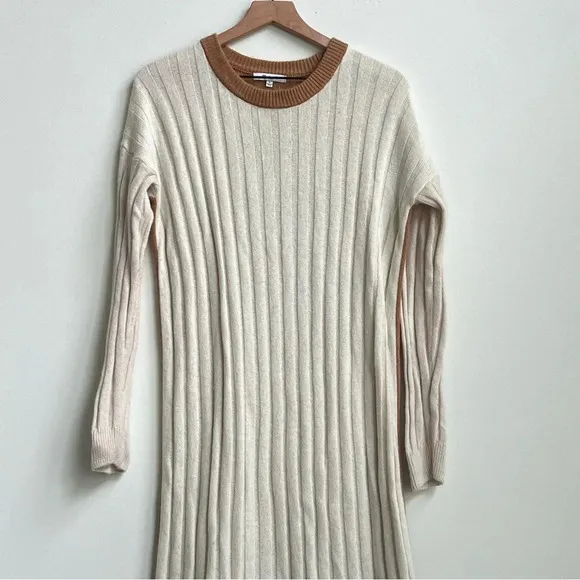 Madewell (Re)sourced Ribbed Midi Sweater Dress Small Alpaca Wool Color block S