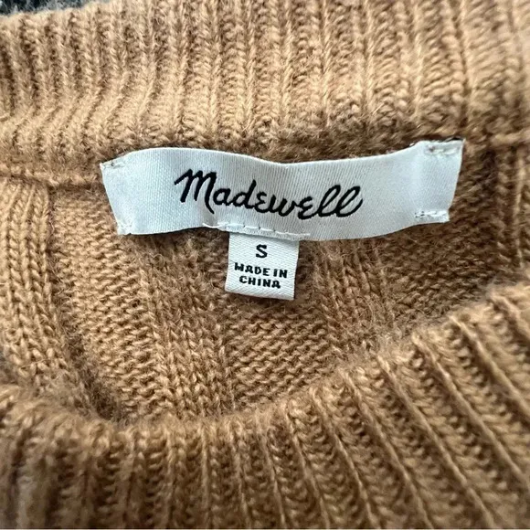 Madewell (Re)sourced Ribbed Midi Sweater Dress Small Alpaca Wool Color block S