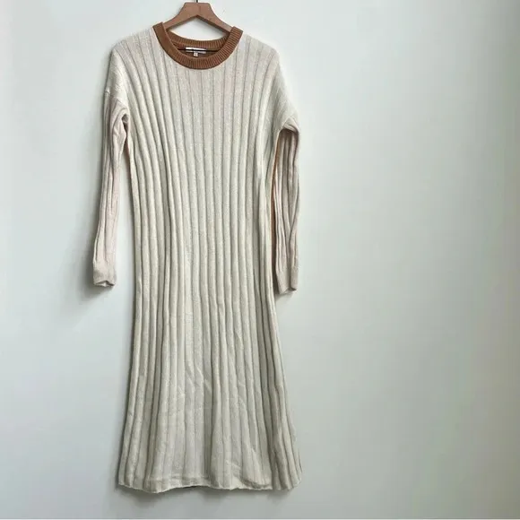 Madewell (Re)sourced Ribbed Midi Sweater Dress Small Alpaca Wool Color block S