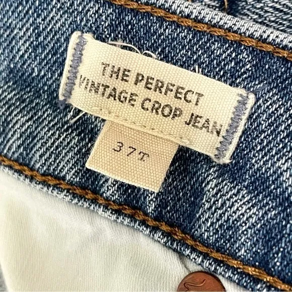 Madewell The Tall Perfect Vintage Crop High Rise Fray Hem Jean Ainsworth Wash 37