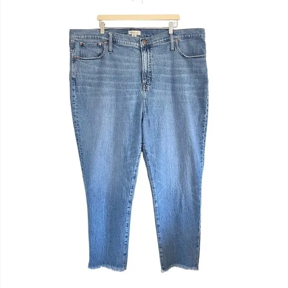 Madewell The Tall Perfect Vintage Crop High Rise Fray Hem Jean Ainsworth Wash 37