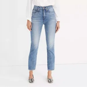 Madewell The Tall Perfect Vintage Crop High Rise Fray Hem Jean Ainsworth Wash 37