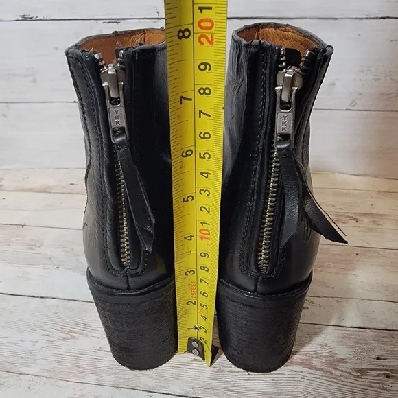 Madewell  Womens Leather Booties Ankle Boots Heels Back Zip B2061 Black Sz 7.5