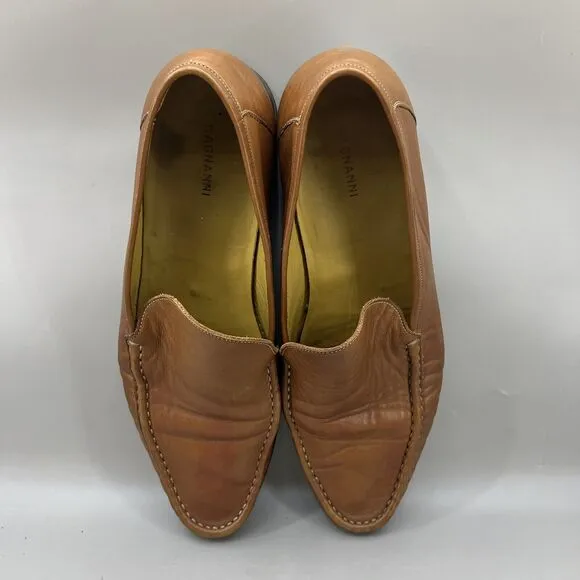 Magnanni Apron Loafers Men Size 13 M Brown Genuine Leather Slip On Casual Shoes