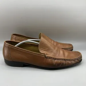 Magnanni Apron Loafers Men Size 13 M Brown Genuine Leather Slip On Casual Shoes