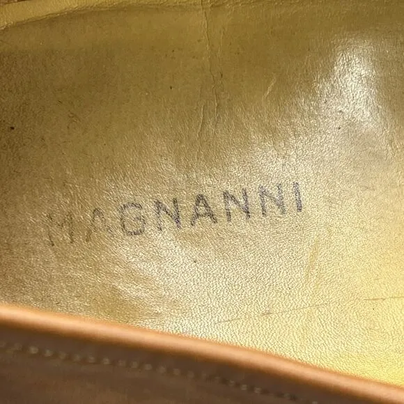 Magnanni Apron Loafers Men Size 13 M Brown Genuine Leather Slip On Casual Shoes