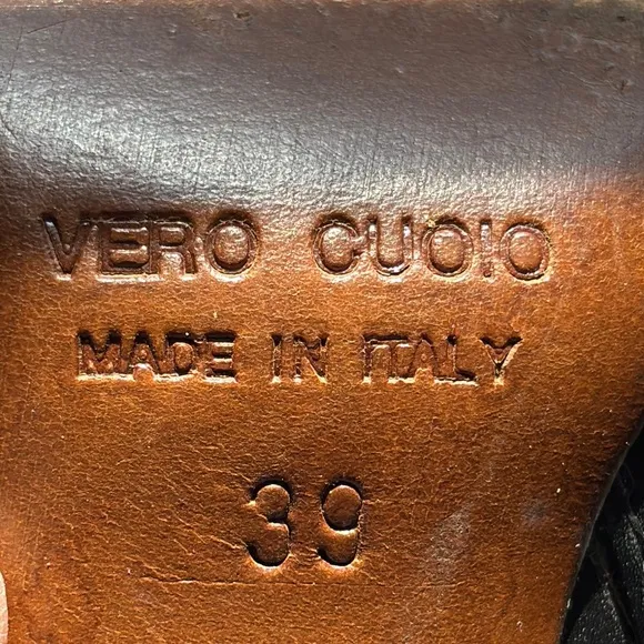 MALANDRINO Italian Boulogne Vachetta luxury leather black tall boots size 39