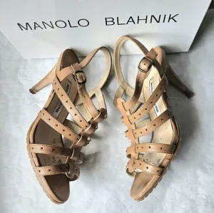 Manolo Blahnik gladiator stud leather sandals