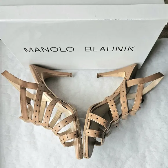 Manolo Blahnik gladiator stud leather sandals