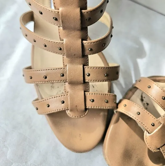 Manolo Blahnik gladiator stud leather sandals