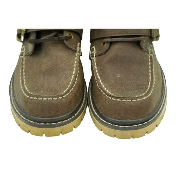Marc Ecko Blackwelder Boots Brown Leather Men's Size 7 Ankle Boots Buckle Strap