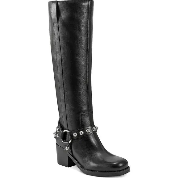 Marc Fisher LTD Women's Ofida Mid Calf Boot, Black Leather, 6