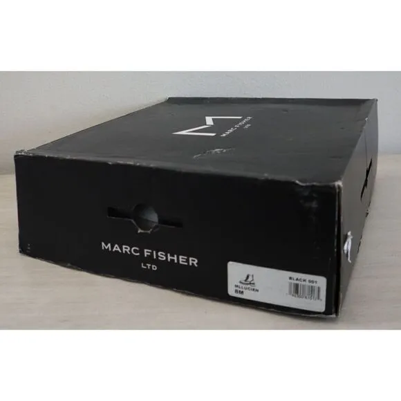 Marc Fisher LTD Women's Sz 8M Black Mllucien Leather Lug Sole Ankle Boots