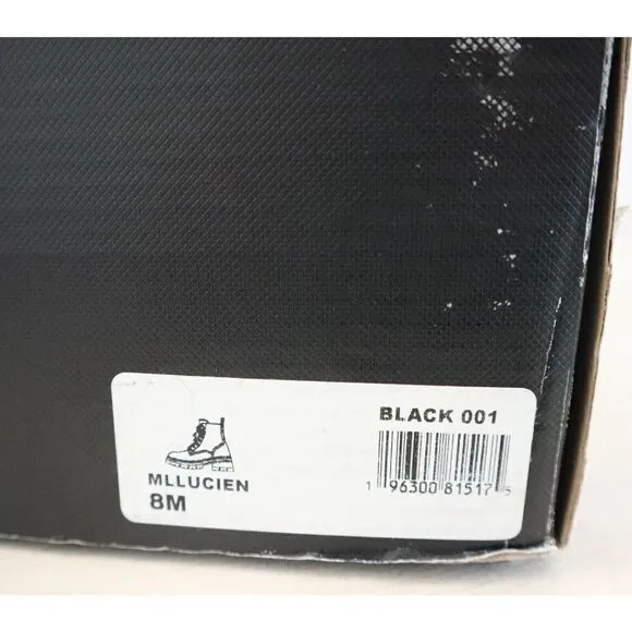 Marc Fisher LTD Women's Sz 8M Black Mllucien Leather Lug Sole Ankle Boots
