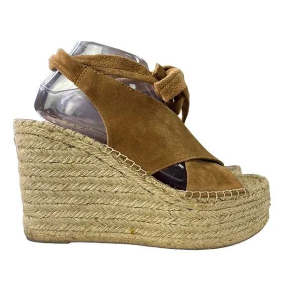 Marc‎ Fisher Mlandira Leather Upper Platform Wedge Womens Shoes Size 9M