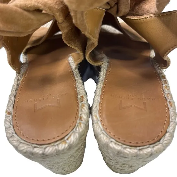 Marc‎ Fisher Mlandira Leather Upper Platform Wedge Womens Shoes Size 9M