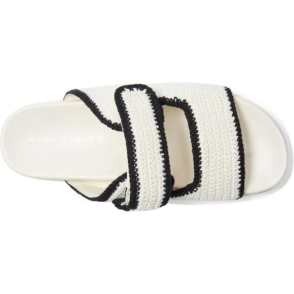 Marc Fisher Shoes Brinleys Cream Multi Slide Sandals