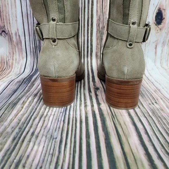 MARC Fisher Taupe Wide Calf Leather Tall Boots