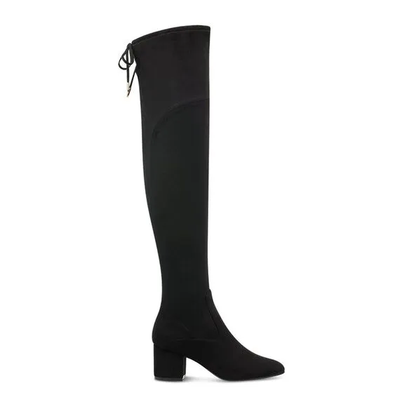 MARC FISHER Womens Black 21 Shaft Pretta Round Toe Block Heel Heeled Boots 9.5 M