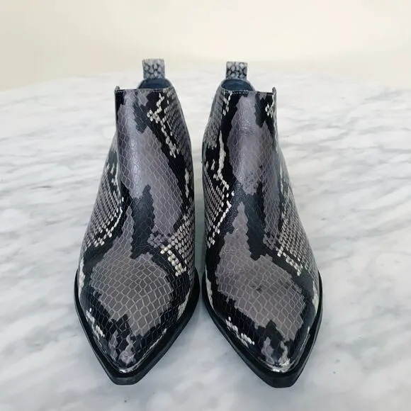 Marc Fisher Women's Mlyamir Snake Ankle Boots 5.5