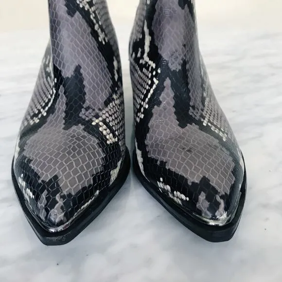 Marc Fisher Women's Mlyamir Snake Ankle Boots 5.5