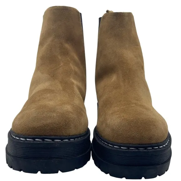Marc Fisher Womens Shoes Padmia Boots Size 10 Brown Suede Lug Sole Chelsea Ankle