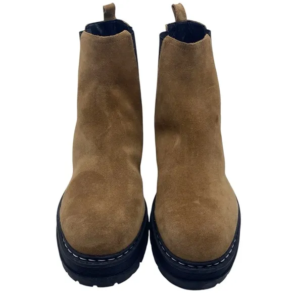 Marc Fisher Womens Shoes Padmia Boots Size 10 Brown Suede Lug Sole Chelsea Ankle