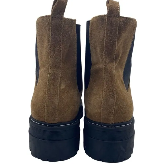 Marc Fisher Womens Shoes Padmia Boots Size 10 Brown Suede Lug Sole Chelsea Ankle
